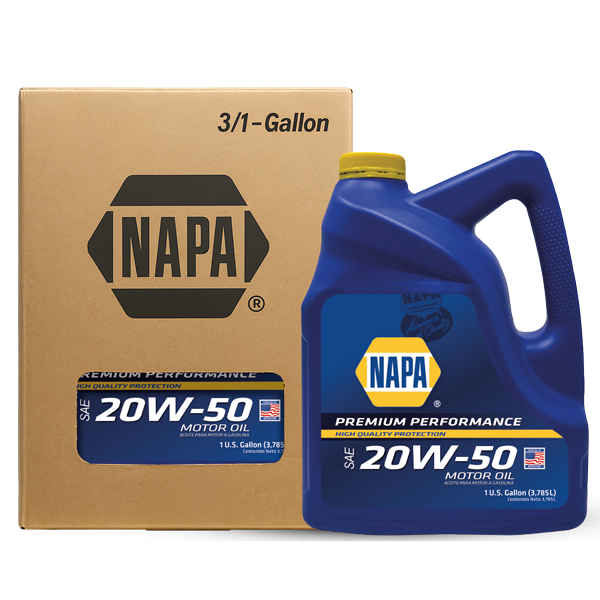 ACEITE NAPA MOTOR GASOLINA RENDIMIENTO PREMIUM 20W-50 SP MINERAL CJ 3GL