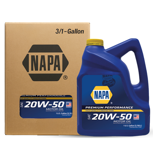 ACEITE NAPA MOTOR GASOLINA RENDIMIENTO PREMIUM 20W-50 SP MINERAL CJ 3GL