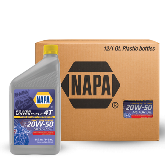 ACEITE NAPA MOTOS 4T 20W-50 SL JASO MA2 MINERAL CJ 12 QT